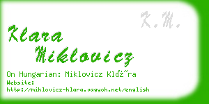 klara miklovicz business card